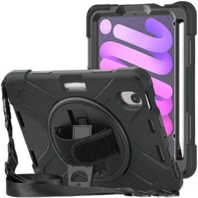 Apple iPad mini 6 2021 / mini 7 (2024) reinforced protection (360°) black case - back| Priedai.lt