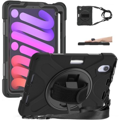Apple iPad mini 6 2021 / mini 7 (2024) reinforced protection (360°) black case - back| Priedai.lt