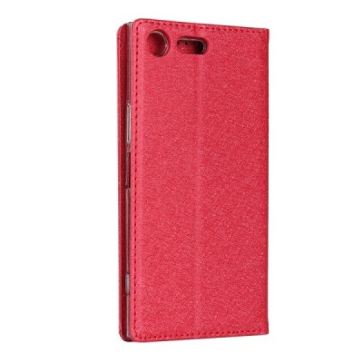 „Silk“ Skin serijos Sony Xperia XZ Premium raudonas odinis atverčiamas dėklas | Priedai.lt