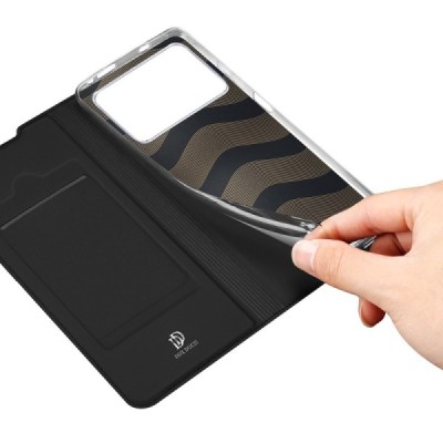 „Dux Ducis“ Skin serijos Xiaomi Poco M4 Pro 4G juodas odinis atverčiamas dėklas | Priedai.lt