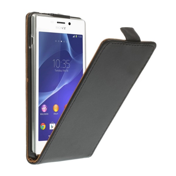 Klasikinis atverčiamas dėklas - juodas (Xperia M2)