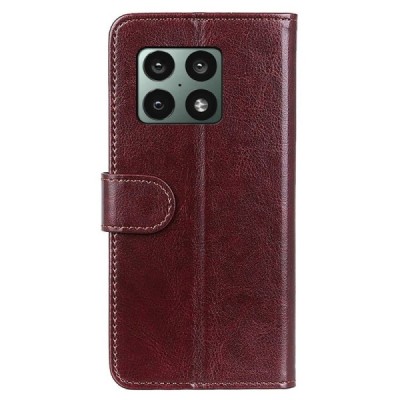 OnePlus 10 Pro atverčiamas rudas odinis dėklas - piniginė | Priedai.lt