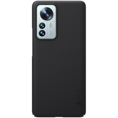 Nillkin Frosted Shield Xiaomi 12 Pro juodas plastikinis dėklas | Priedai.lt