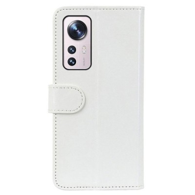 Xiaomi 12 (Xiaomi 12X) atverčiamas baltas odinis dėklas - piniginė | Priedai.lt