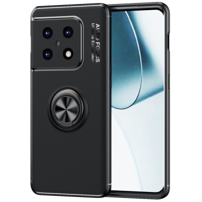 OnePlus 10 Pro „Ring“ Kickstand (TPU) juodas dėklas - nugarėlė | Priedai.lt