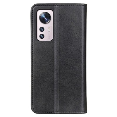 Xiaomi 12 Pro „Split“ juodas odinis atverčiamas dėklas - knygutė | Priedai.lt
