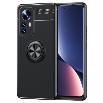 Xiaomi 12 Pro „Ring“ Kickstand (TPU) juodas dėklas - nugarėlė | Priedai.lt