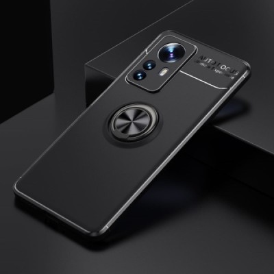 Xiaomi 12 Pro „Ring“ Kickstand (TPU) juodas dėklas - nugarėlė | Priedai.lt