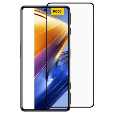 Xiaomi Poco F4 GT „Rurihai“ 9H Tempered Glass sustiprintos apsaugos juodas pilnai dengiantis apsauginis ekrano stiklas | Priedai