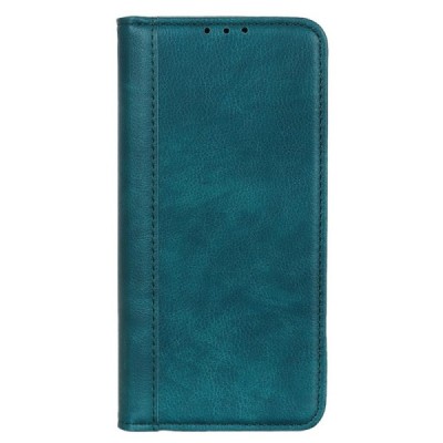 OnePlus 10 Pro žalias odinis atverčiamas dėklas - knygutė su magnetu | Priedai.lt