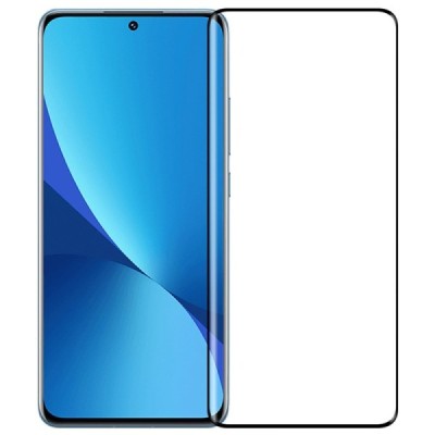 Xiaomi 12 (Xiaomi 12X) „Mofi“ 9H Tempered Glass sustiprintos apsaugos juodas pilnai dengiantis apsauginis ekrano stiklas 0,26 mm