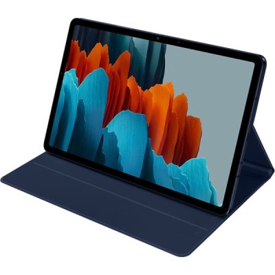 Originalus Samsung Galaxy Tab S7 FE 12.4", S7+ 12.4" (T976) Book Cover EF-BT730 atverčiamas tamsiai mėlynas odinis dėklas | Prie