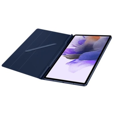 Originalus Samsung Galaxy Tab S7 FE 12.4", S7+ 12.4" (T976) Book Cover EF-BT730 atverčiamas tamsiai mėlynas odinis dėklas | Prie
