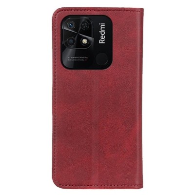Xiaomi Redmi 10C „Split“ raudonas odinis atverčiamas dėklas - knygutė | Priedai.lt