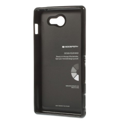 Sony Xperia M2 D2303 Mercury juodas kieto silikono tpu dėklas - nugarėlė / Priedai.lt