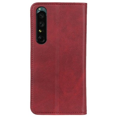 Sony Xperia 1 IV „Split“ raudonas odinis atverčiamas dėklas - knygutė | Priedai.lt