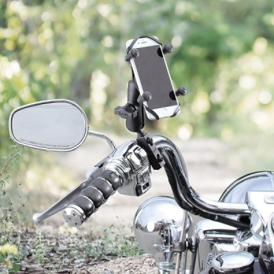 „RAM Mounts“ X-Grip telefono laikiklis motociklui (tvirtinamas prie stabdžių ar sankabos), dviračiui, paspirtukui | Priedai.LT