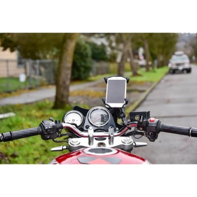 „RAM Mounts“ X-Grip telefono laikiklis motociklui (tvirtinamas prie stabdžių ar sankabos), dviračiui, paspirtukui | Priedai.LT