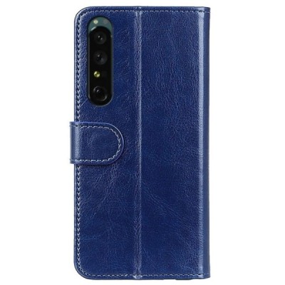 Sony Xperia 1 IV atverčiamas mėlynas odinis dėklas - piniginė | Priedai.lt