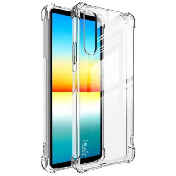 „Imak“ sustiprintos apsaugos kieto silikono (TPU) dėklas - skaidrus + apsauginė ekrano plėvelė (Xperia 10 IV)