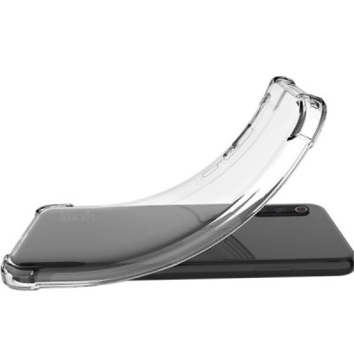 Sony Xperia 10 IV Imak sustiprintos apsaugos kieto silikono TPU skaidrus dėklas - nugarėlė + apsauginė ekrano plėvelė | Priedai.