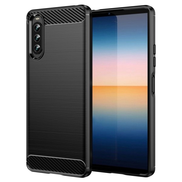 „Carbon“ kieto silikono (TPU) dėklas - juodas (Xperia 10 IV)