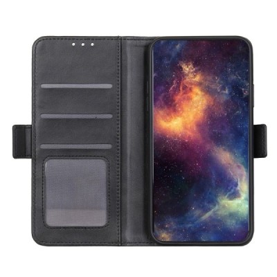 Xiaomi Redmi Note 11 Pro+ atverčiamas juodas odinis dėklas - piniginė | Priedai.lt