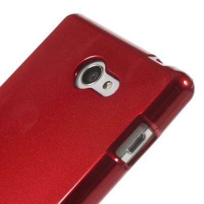 Sony Xperia M2 D2303 Mercury raudonas kieto silikono tpu dėklas - nugarėlė / Priedai.lt