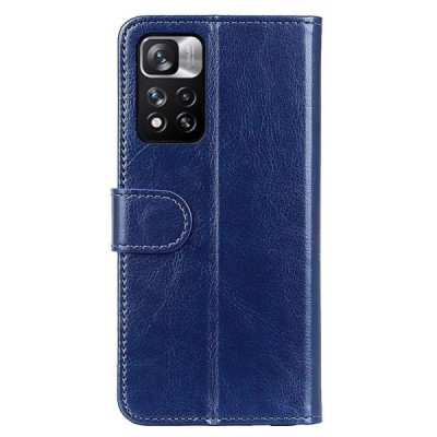 Xiaomi Redmi Note 11 Pro+ atverčiamas mėlynas odinis dėklas - piniginė | Priedai.lt