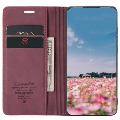 Xiaomi Redmi Note 11 Pro+ CaseMe Retro solidus atverčiamas bordo odinis dėklas - knygutė | Priedai.lt