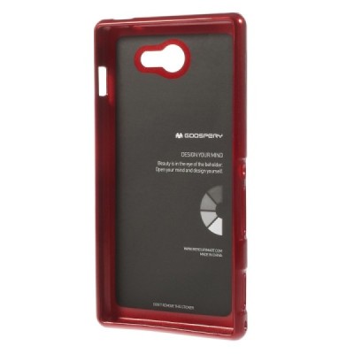 Sony Xperia M2 D2303 Mercury raudonas kieto silikono tpu dėklas - nugarėlė / Priedai.lt
