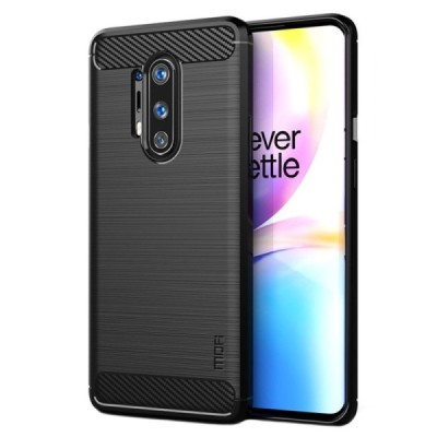 OnePlus 8 Pro „Mofi“ kieto silikono TPU juodas dėklas - nugarėlė | Priedai.lt
