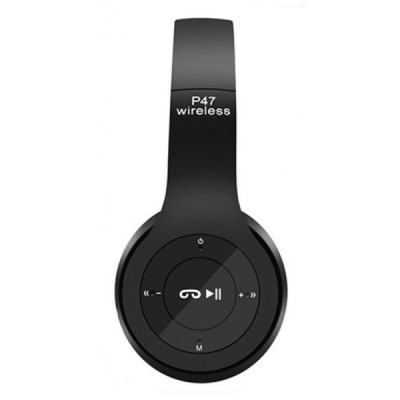„P47“ Wireless belaidės juodos ausinės su lankeliu (laisvų rankų įranga) | Priedai.LT