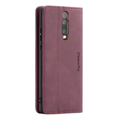 Xiaomi Mi 9T (Mi 9T Pro) CaseMe Retro solidus atverčiamas bordo odinis dėklas - knygutė | Priedai.lt