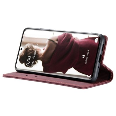 Samsung Galaxy S20 (G980) CaseMe Retro solidus atverčiamas bordo odinis dėklas - knygutė | Priedai.lt