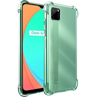 Sustiprintos apsaugos Realme C11 skaidrus kieto silikono (TPU) dėklas | Priedai.lt