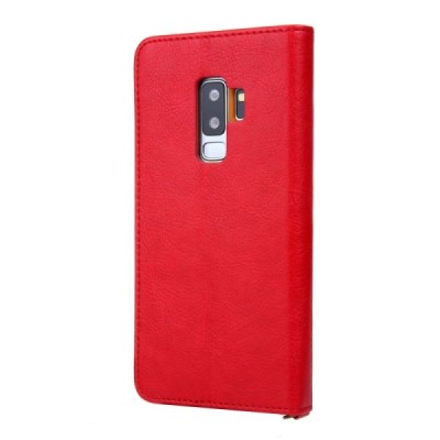 CMAI2 atverčiamas raudonas odinis Samsung Galaxy S9+ (G965) dėklas - knygutė | Priedai.lt