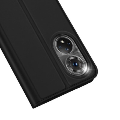 „Dux Ducis“ Skin serijos Huawei Honor 50 (Nova 9) juodas odinis atverčiamas dėklas | Priedai.lt