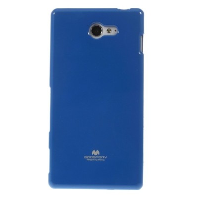 Sony Xperia M2 D2303 Mercury tamsiai mėlynas kieto silikono tpu dėklas - nugarėlė / Priedai.lt