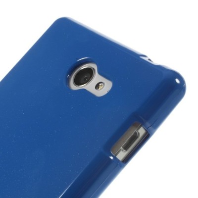 Sony Xperia M2 D2303 Mercury tamsiai mėlynas kieto silikono tpu dėklas - nugarėlė / Priedai.lt