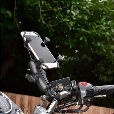 „RAM Mounts“ X-Grip telefono laikiklis motociklui (tvirtinamas prie vairo), dviračiui, paspirtukui | Priedai.LT