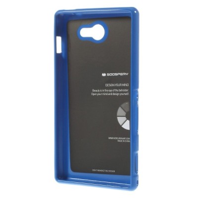Sony Xperia M2 D2303 Mercury tamsiai mėlynas kieto silikono tpu dėklas - nugarėlė / Priedai.lt
