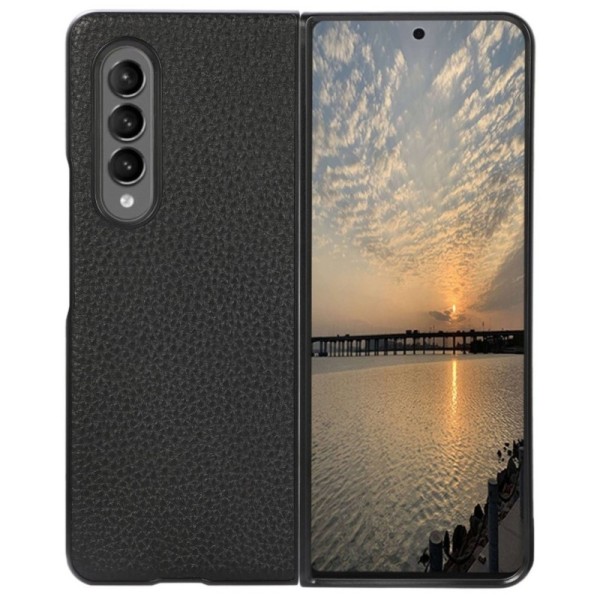 „Deluxe Leather“ dėklas - juodas (Galaxy Z Fold4)