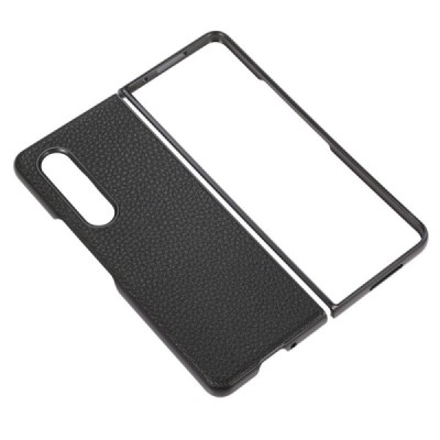 Samsung Galaxy Z Fold4 5G (F936B) Deluxe Leather juodas odinis dėklas - nugarėlė | Priedai.lt