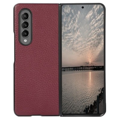 Samsung Galaxy Z Fold4 5G (F936B) Deluxe Leather bordo odinis dėklas - nugarėlė | Priedai.lt