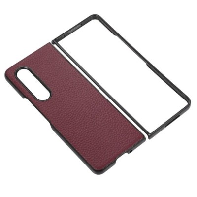 Samsung Galaxy Z Fold4 5G (F936B) Deluxe Leather bordo odinis dėklas - nugarėlė | Priedai.lt