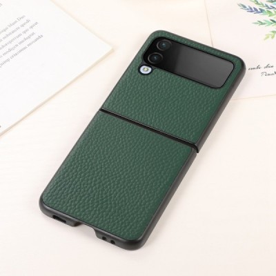 Samsung Galaxy Z Flip4 (F721) Deluxe Leather žalias odinis dėklas - nugarėlė | Priedai.lt