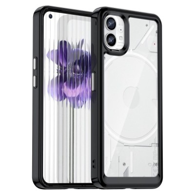 Nothing Phone 1 5G Fashion skaidrus juodos spalvos apvadais kieto silikono (TPU) dėklas | Priedai.lt