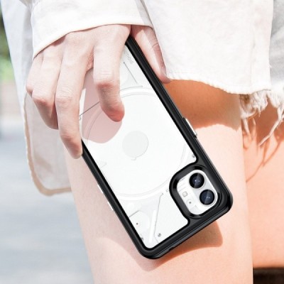 Nothing Phone 1 5G Fashion skaidrus juodos spalvos apvadais kieto silikono (TPU) dėklas | Priedai.lt