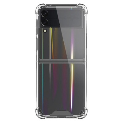 Samsung Galaxy Z Flip4 (F721) sustiprintos apsaugos kieto silikono TPU skaidrus dėklas - nugarėlė | Priedai.lt